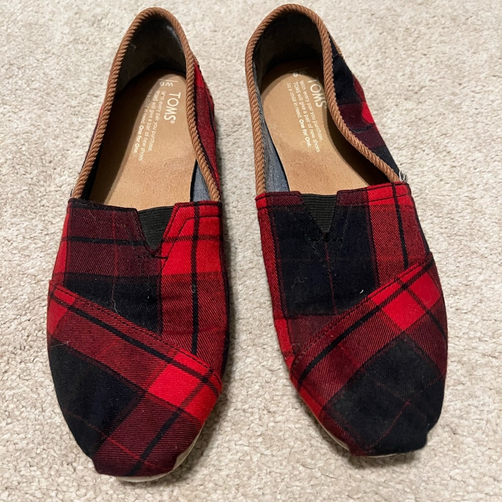 TOMS Women’s Alpargata Blue/Red Plaid